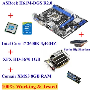 AsRock H61M-DGS R2.0 + Intel core i7 2600K + XFX HD5670 1GB + Corsair XMS3 8GB + - Photo 1/7