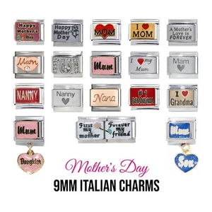 Mother's Day 9mm Italian Charm - Fits 9mm classic Italian charm bracelets - Picture 1 of 4