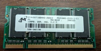 Micron PC-2100 128 MB DIMM 266 MHz DDR2 Memory (MT4VDDT1664HG-265C2) - Image 1 of 2