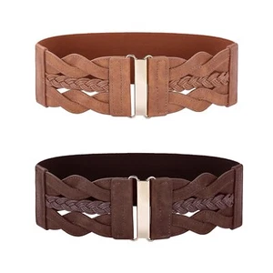 Women's Elastic Vintage Cinch Belt Retro Fashion Stretch Belt for Dresses - Picture 1 of 7