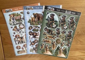 Hunkydory Crafts Dog Tales Decoupage Topper Blätter x 3 (6 verschiedene Hunde Topper) - Bild 1 von 4