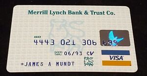 Visa  ~ Merrill Lynch Bank & Trust Company credit card ~exp 1993~ our item cb158