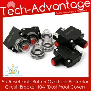 5 interruptores automáticos protectores contra sobrecarga con botón pulsador caravana barco 12v ~ 24v 10A - Imagen 1 de 5