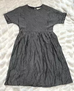 Piper & Scoot Waterford Dark Gray With White Stripes Dress Women's Size M - Picture 1 of 15