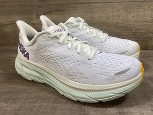 Hoka One One Clifton 8 Running Shoes 1119394BDBW White Sneakers Womens Size 8B - Picture 1 of 15