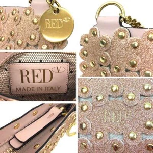 Bolso de Hombro Rojo Valentino Pochette Cadena Rosa Beige Para Mujer Usado - Imagen 1 de 3