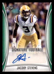 2021 Leaf Draft AUTO Green #BAJS1 JaCoby Stevens EXCH - Picture 1 of 2
