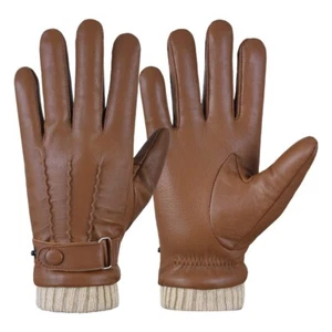 Men's Genuine Leather Winter Lined Gloves, Made With Genuine Sheep Skin Leather - Picture 1 of 22
