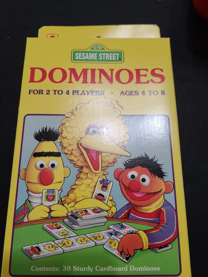 Juego completo vintage de dominó de Plaza Sésamo de Golden 1991 Big Bird Ernie nuevo Foto 1 de 4