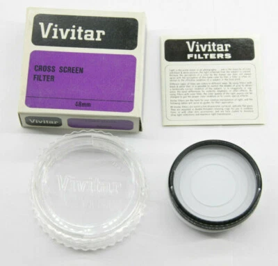 Vivitar 48mm Cross Screen Lens Filter with Case/Box - New Old Stock - C985 - Image 1 of 4