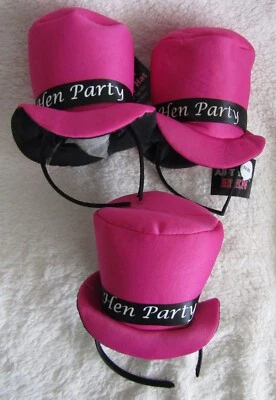 Miss Behave Hen Party Pink Top Hat Headband x 3 Brand New With Label - Image 1 of 4