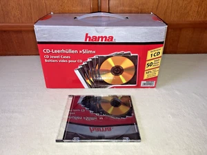40 Hama CD Leerhüllen Schutzhülle Slim 5mm 1 CD Hüllen Jewelcase schwarz DVD - Bild 1 von 4