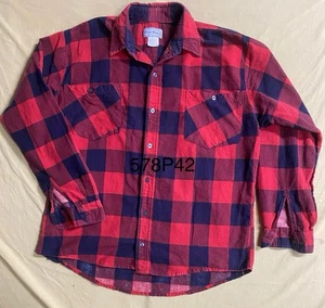 OPEN TRAILS buffalo check VTG flannel made in South Africa men’s shirt men’s L - Picture 1 of 4
