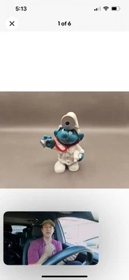 1978 Smurfs 20037 Doctor Smurf Physician Vintage Figure PVC Toy Figurine Peyo - Изображение 1 из 4