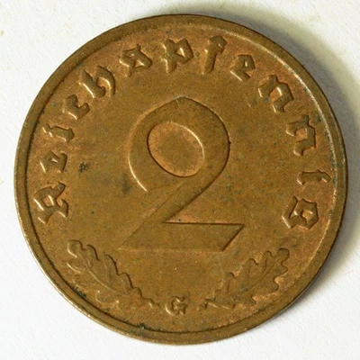 GERMANY (Third Reich) 2 Reichspfennig 1939 G - Bronze - XF - 3795 - Image 1 of 2