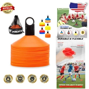 Paquete de 50 conos de disco profesional - Juego de entrenamiento de fútbol de agilidad de plástico flexible duradero... - Imagen 1 de 10