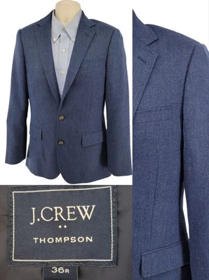 J.Crew Thompson 36R University Blazer Navy Wool Blend Sport Coat Anchor Buttons - Image 1 of 4