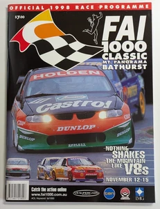 1998 Bathurst 1000 Programme FAI Richards Bright SBR Ford Falcon Holden 5 Litre - Picture 1 of 1