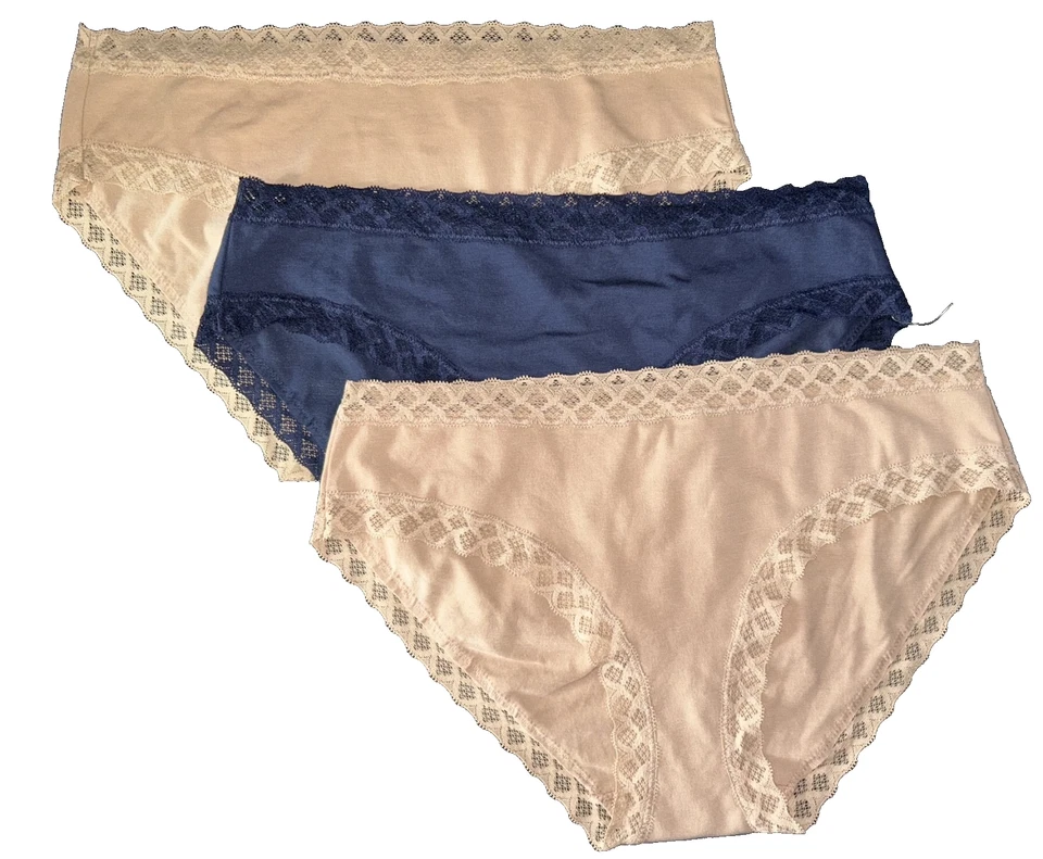 ¡NUEVO! $60 NATORI 156058 BLISS MEZCLA DE ALGODÓN NIÑA CALZONCILLOS ROPA INTERIOR 3 PARES TALLA M Foto 1 de 1