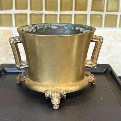 Chinese Bronze Xuande Mark Tripod Censer Twin Handles Elephant Legs - Image 1 of 4