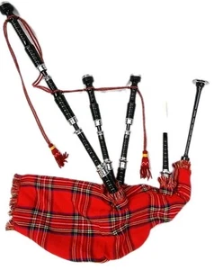 Gaitas ajustables Scottish Great Highland - Acabado negro con soportes plateados - Imagen 1 de 3