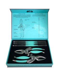 Toadfish Crab & Lobster Shell Cutter Tool Gift Set with 4 Seafood Forks - Picture 1 of 1