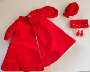 TRAJE VINTAGE AÑOS 60 MATTEL BARBIE ROJO ACAMPANADO #939 - Imagen 1 de 13
