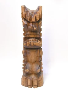 14 1/4 RETRO POLYNESIAN TIKI KANALOA STATUE TOTEM TOP ZUSTAND - Bild 1 von 8