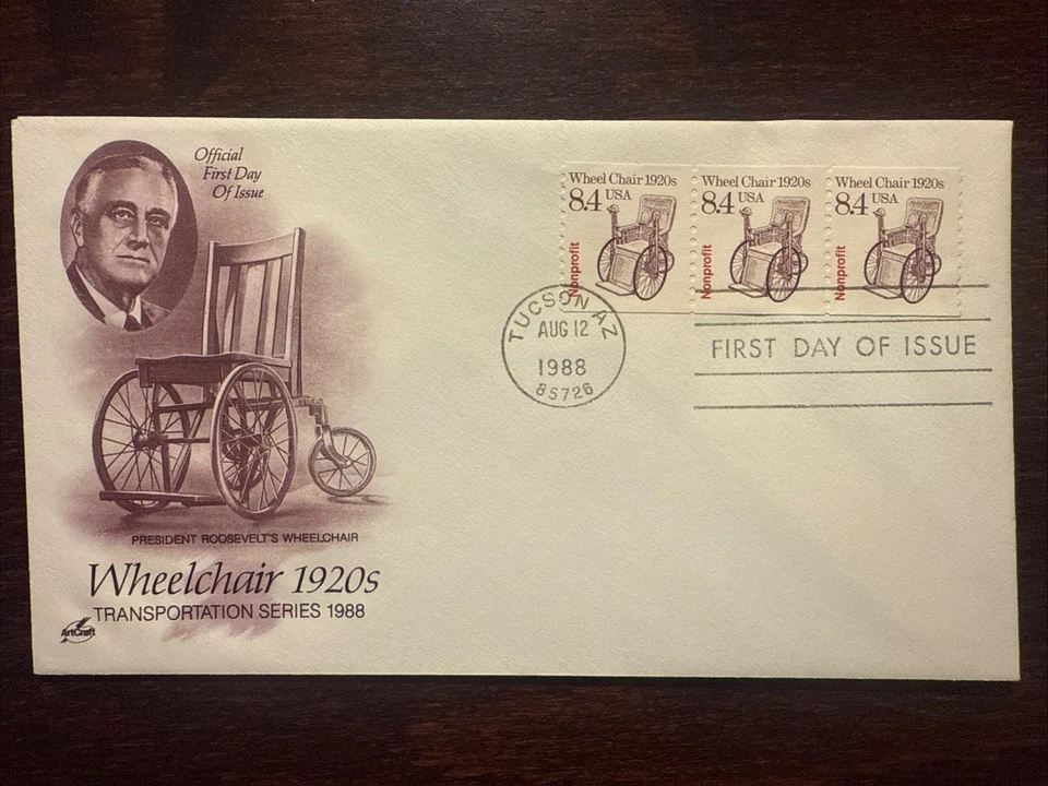 US FDC COVER 1988 YEAR WHEELCHAIR DISABLED HEALTH MEDICINE STAMPS SCOTT 2256 - Image 1 of 1