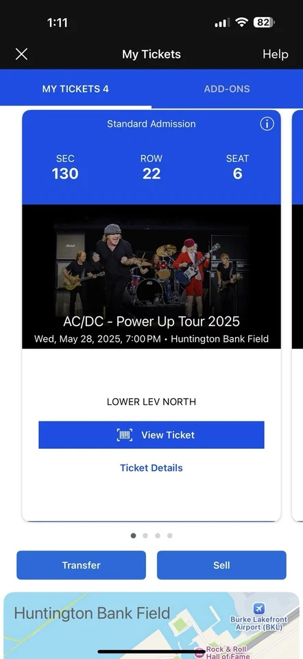 AC/DC - Power Up Tour 2025  Cleveland OH - 5/28 - 4 Tickets (Cleveland Stadium) - Image 1 of 1