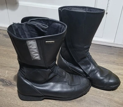 BMW Vintage 1980's Black Leather GoreTex Motorcycle Boots UK Size 8 Euro 42 - Image 1 of 4