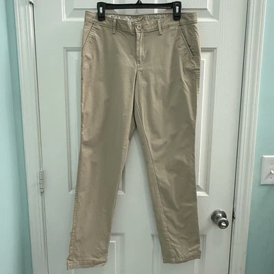 Eddie Bauer Women's Size 8 Khaki Legend Wash Stretch Boyfriend Slim Pants - Image 1 of 4