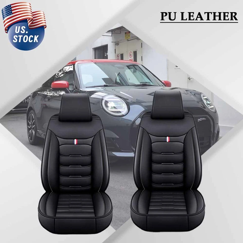 Black PU Leather Car Front Seat Covers Protector For Mini Cooper Paceman 2003-23 Foto 1 de 4