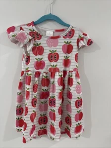 Exclusive Of Decoration Girls Dress Red Apples Size 4 - Picture 1 of 3