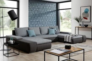 Ecksofa Maria mit Schlaffunktion Bettkasten XXL-Sofa in U-Form Wohnlandschaft  - Bild 1 von 25
