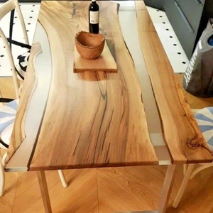 Epoxy Resin Art, Epoxy Resin Accacia Wood Table Top For Living Room Decor - Picture 1 of 5