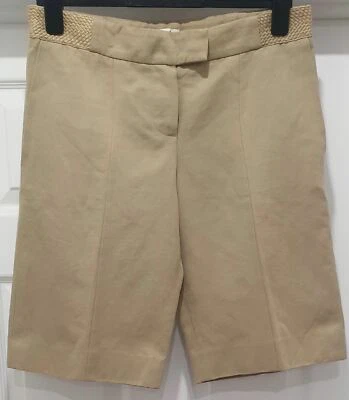 CHLOE Women's Beige Woven Waistband Casual Summer Shorts M/L - Imagem 1 de 4