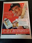 1948 Wiliam Bendix As Babe Ruth Chesterfield Cigarettes Vintage Print Ad 11X14