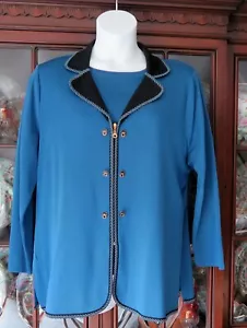 MISOOK: Medium Blue 2X Jacket with Black Stripe detail & 2X Matching Color Shell - Picture 1 of 6