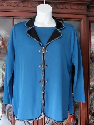 MISOOK: Medium Blue 2X Jacket with Black Stripe detail & 2X Matching Color Shell - Image 1 of 4