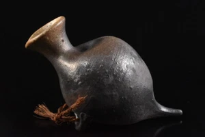 F9680: Japanese Mino-ware Youhen pattern Hanging FLOWER VASE Ikebana - Picture 1 of 7