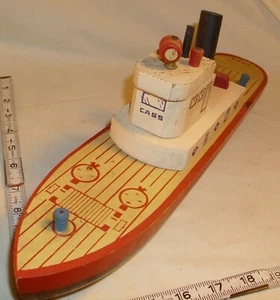 CASS TUG BOAT WOODEN TOY 1940s - Picture 1 of 4