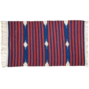 Vintage Handwoven Cotton 3.6x6.6 Ft. Reversible Striped Non-Slip Living Room Rug - Picture 1 of 7