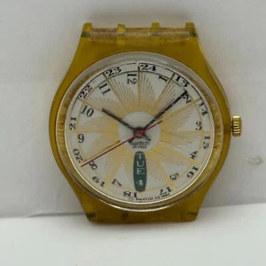 Reloj Swatch GK707 33mm Vintage 1992 Día Fecha PIEZAS NO PROBADAS REPARACIÓN - Imagen 1 de 14