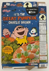 It’s The Great Pumpkin CharlieBrown Caja de cereales vacía Cacahuetes Snoopy Kelloggs - Imagen 1 de 10