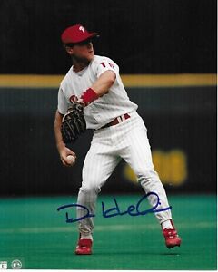 DAVE HOLLINS Signed Autographed 8x10 Baseball Photo Philadelphia Phillies COA