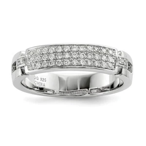 Anillo de plata de ley y circonita cúbica brillantes brasas QMP253 - Imagen 1 de 2