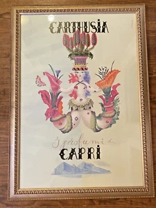Framed Vintage Italian Advertising Carthusia Profumi di Capri Poster - Picture 1 of 10