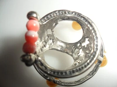 MINIATURA ARGENTO CON CORALLO GIRELLO  - Immagine 1 di 4
