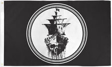 Black Sea Ship Pirate Flag 3x5ft Boating Flag Skull Flag Jolly Roger
